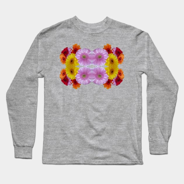 Trippy Bunch of Gerberas Floral Photo Long Sleeve T-Shirt by ellenhenryart